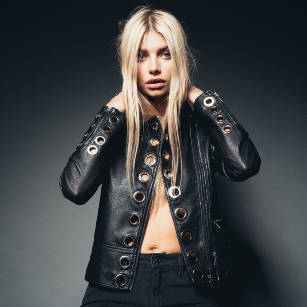 Hardwired Studded Eyelet Moto Leather Jacket